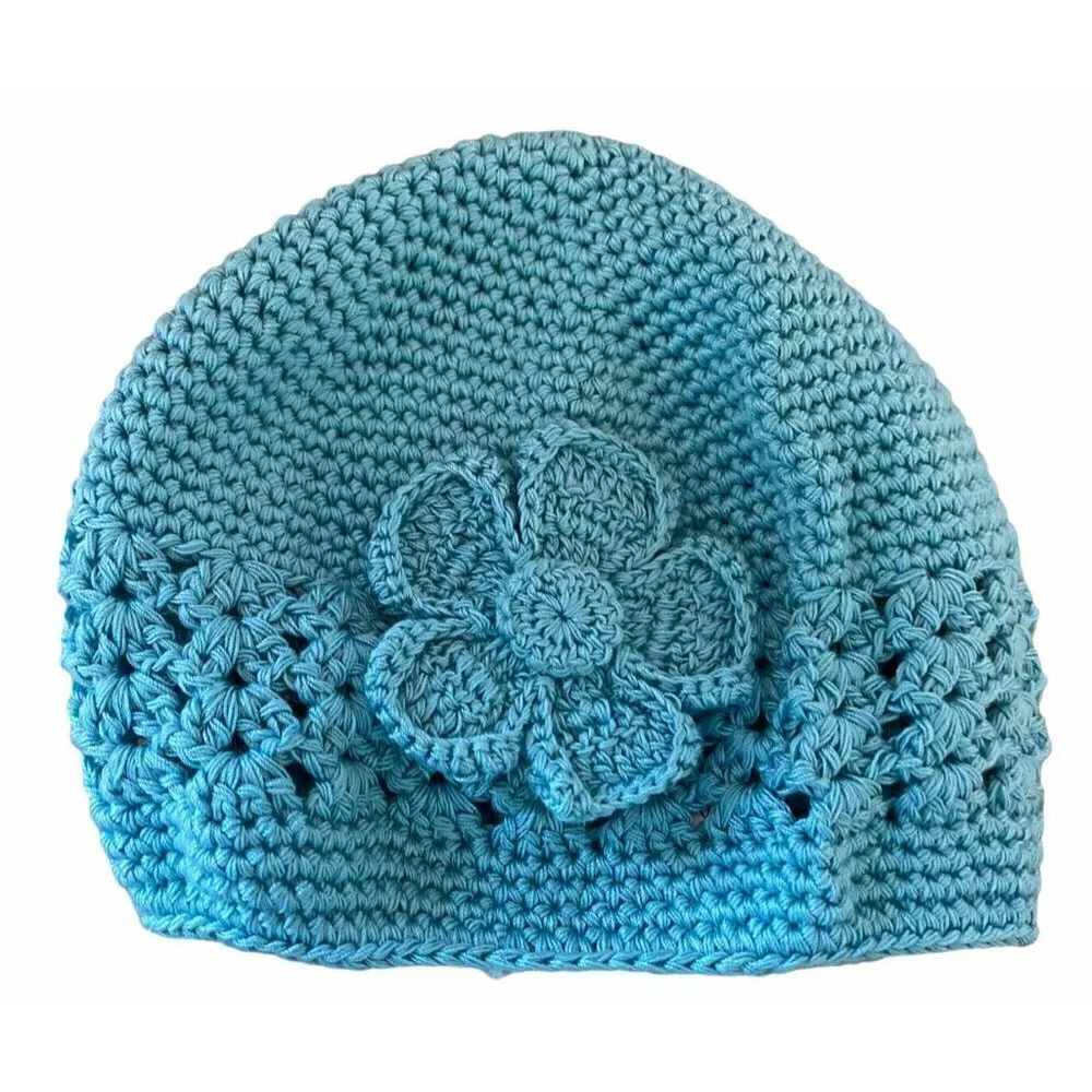 PLC Baby Crochet Hat Turquoise Flower Nordstrom‎